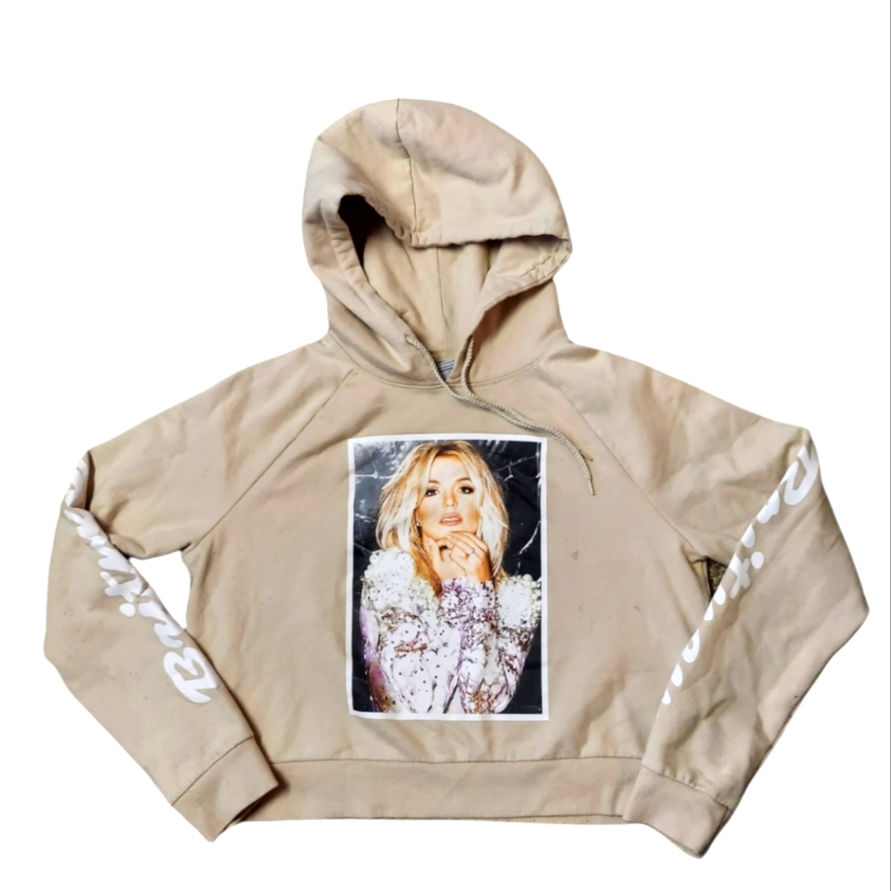Brittany Spears Collection Pullover Hoodie Crop Sz M GUC